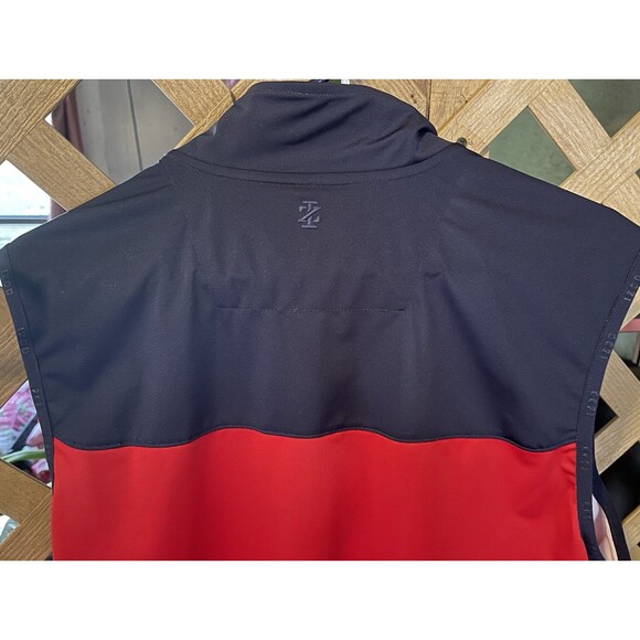 IZOD Golf Red & Navy Blue Embroidered Logo Full Zip Hydrashield Vest Men's M - Picture 5 of 8